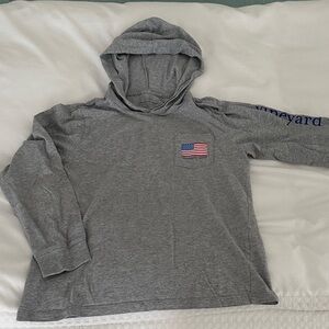 Vineyard Vines Gray Shirt hooded with American Flag